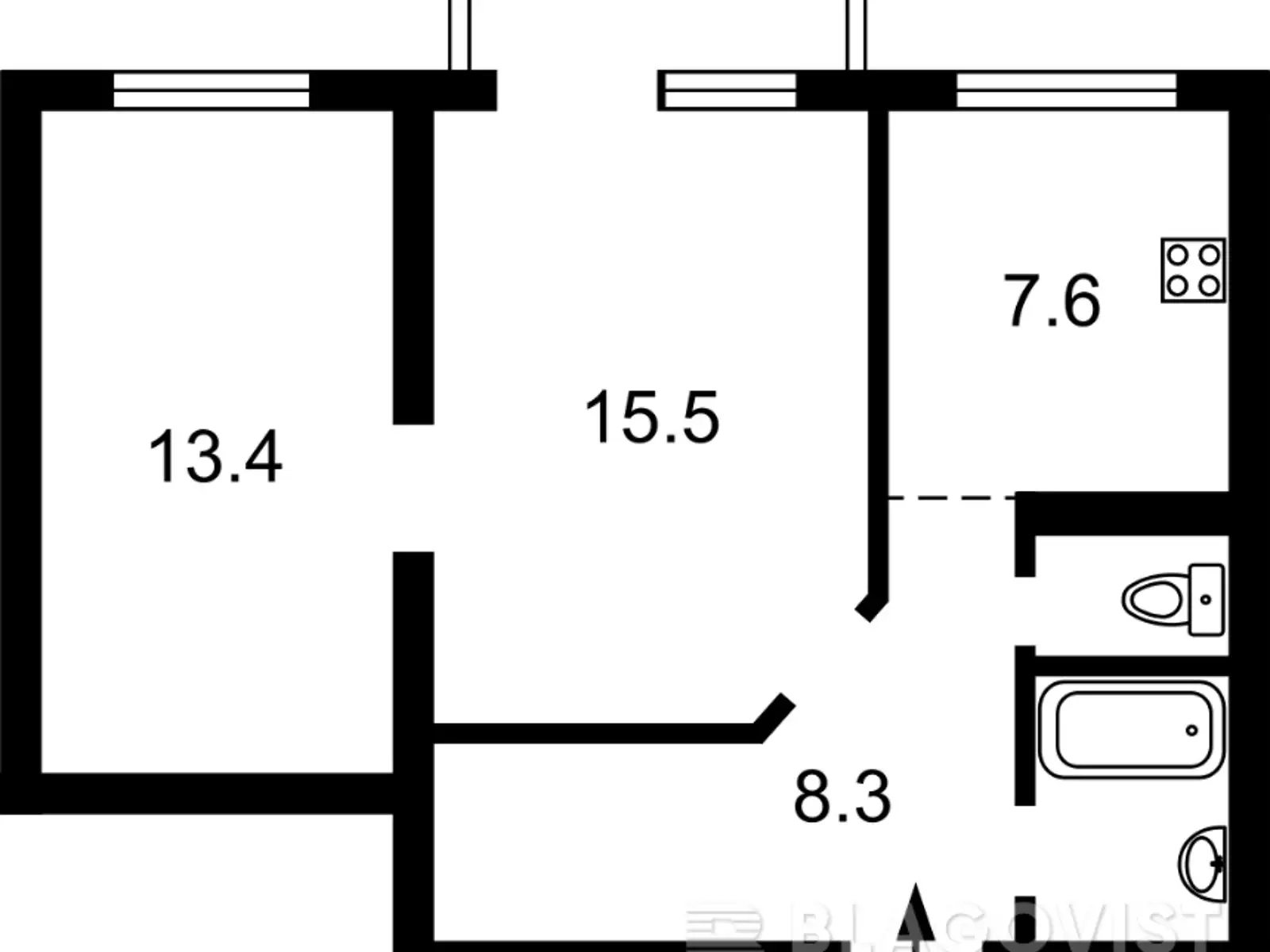 Продается 2-комнатная квартира 54 кв. м в Киеве, пер. Кости Гордиенко(Чекистов), 1А