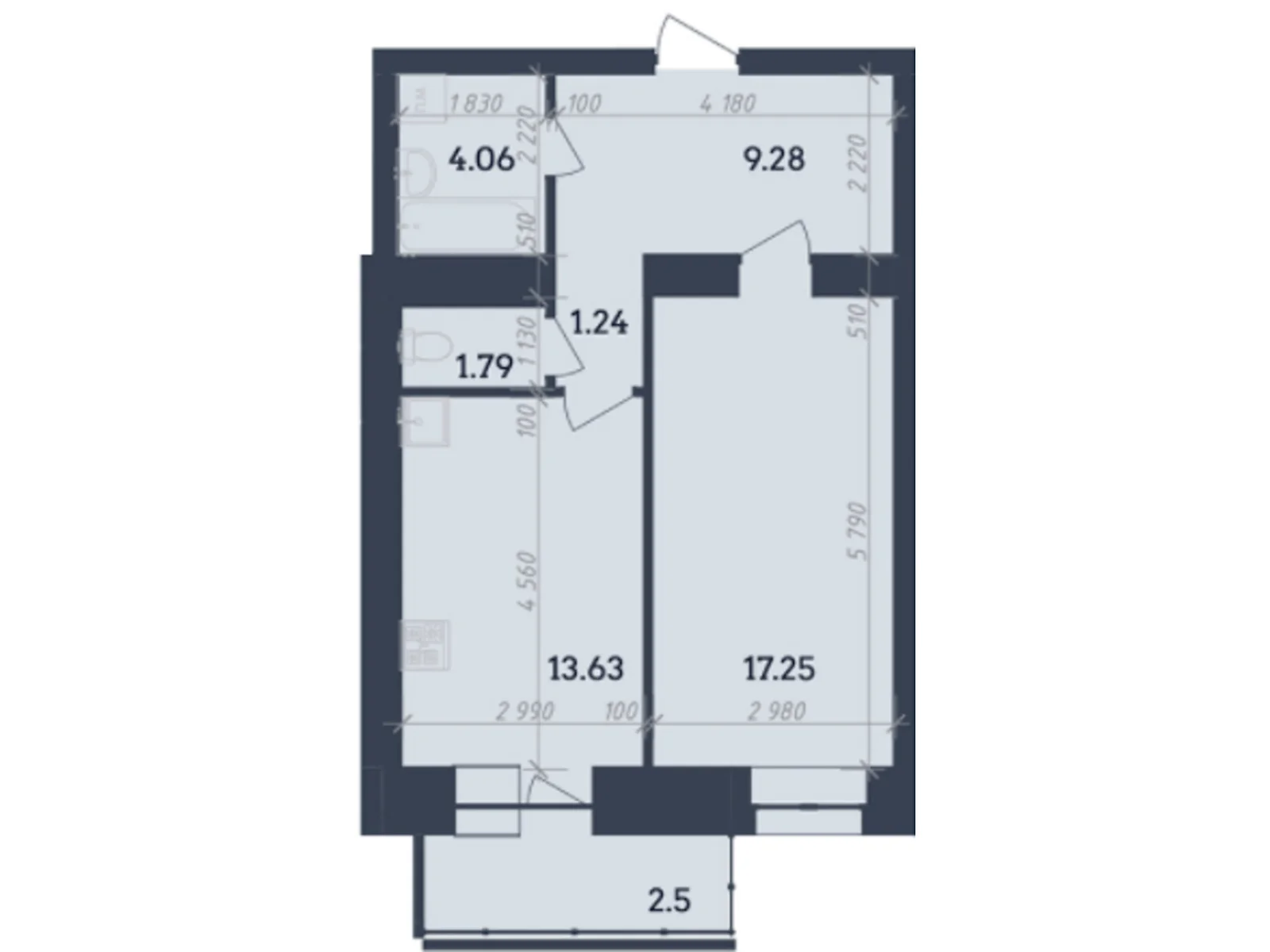 Продается 1-комнатная квартира 49.75 кв. м в Полтаве, ул. Степного Фронта, 6