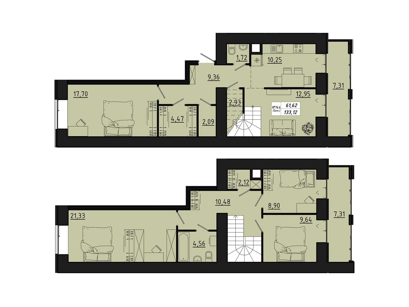 5-комнатная квартира 133.12 кв. м в Тернополе, цена: 71642 $