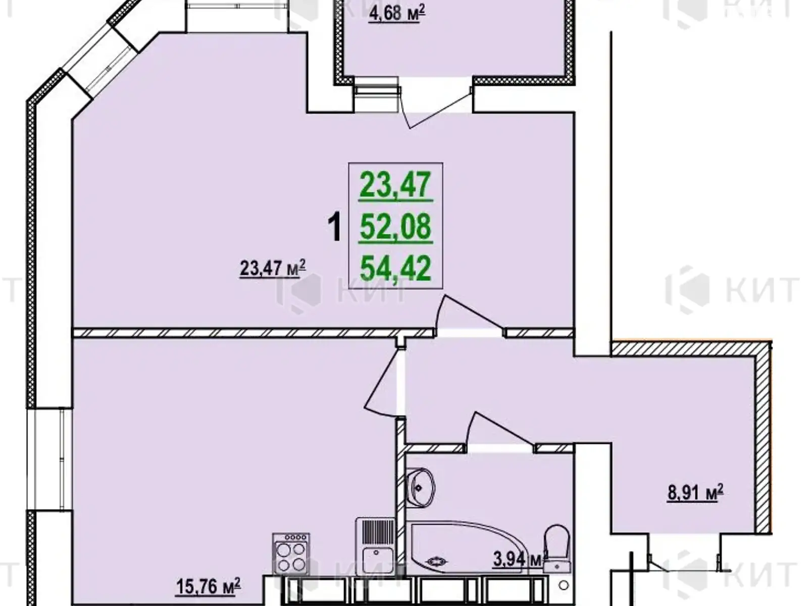 Продается 1-комнатная квартира 54.4 кв. м в Харькове, ул. Заливная, 2Б - фото 1