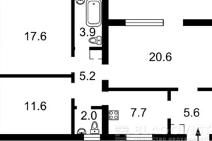 Продается 3-комнатная квартира 78.5 кв. м в Киеве, ул. Академика Янгеля