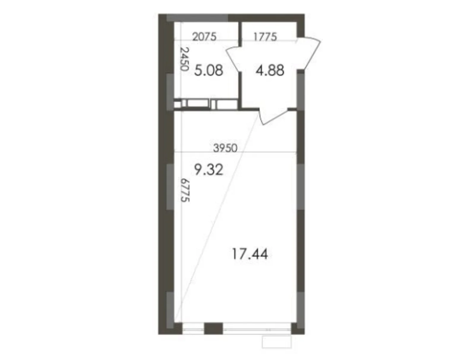 Продается 1-комнатная квартира 36.72 кв. м в Киеве, цена: 41482 $