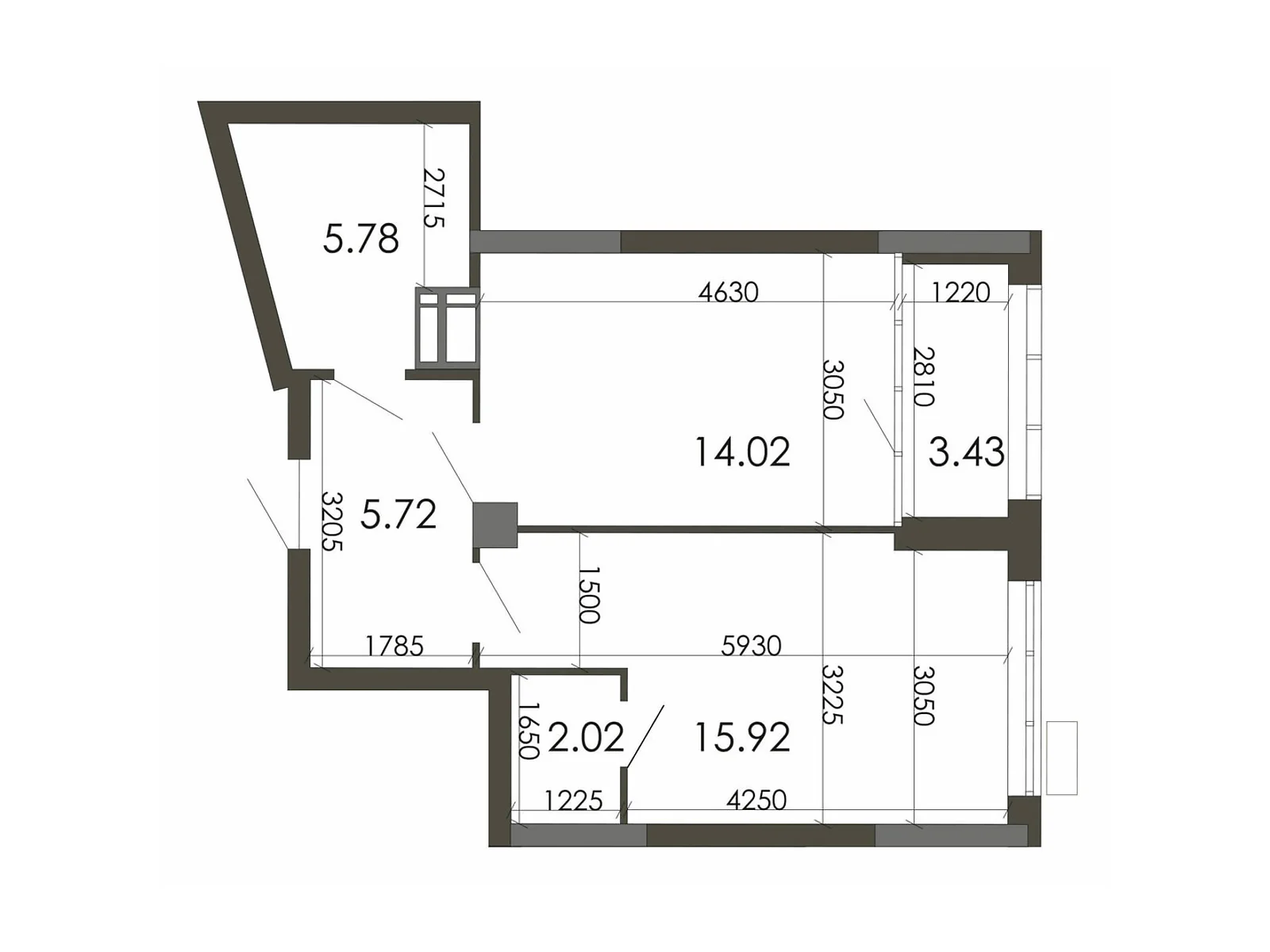 Продается 1-комнатная квартира 46.89 кв. м в Киеве, цена: 43921 $