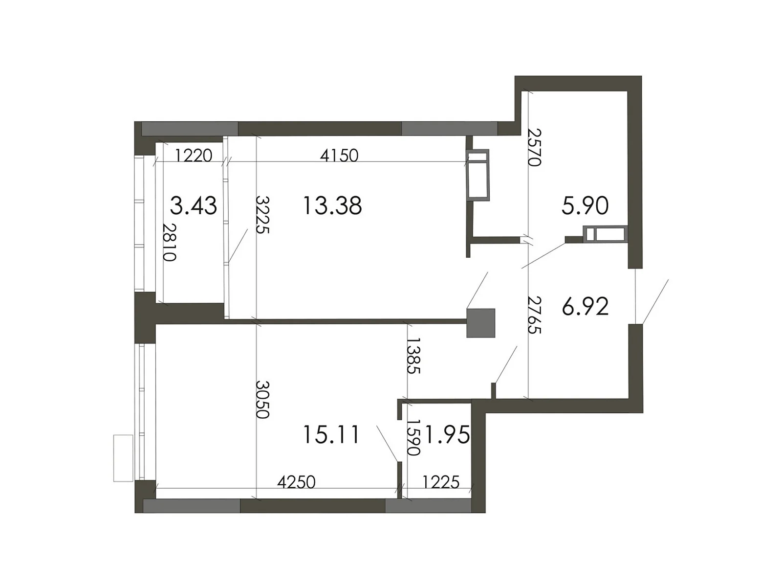 Продается 1-комнатная квартира 46.69 кв. м в Киеве, ул. Каунасская, 27