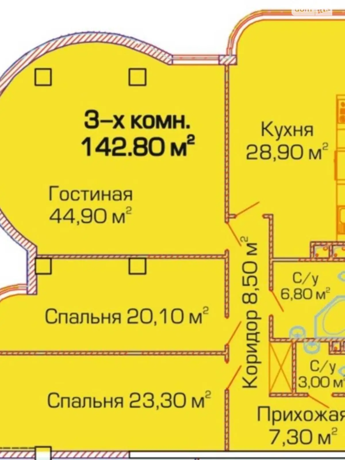 Продается 3-комнатная квартира 143.6 кв. м в Одессе, ул. Березовая - фото 1