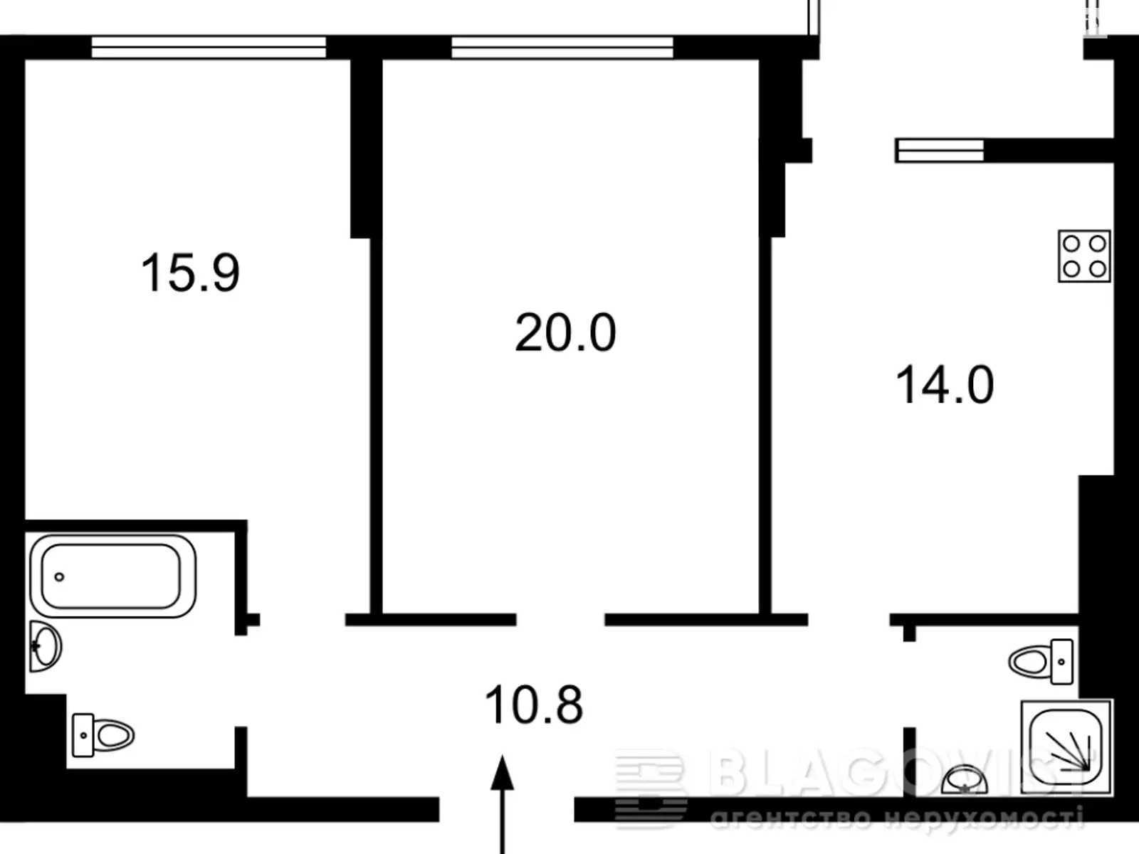 Продается 3-комнатная квартира 74 кв. м в Киеве, ул. Бульварно-Кудрявская, 17