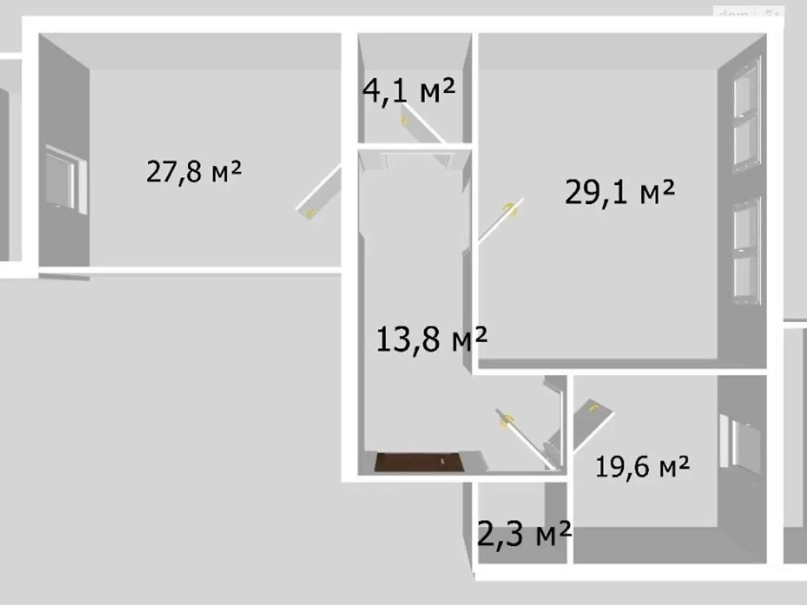 Продается 2-комнатная квартира 98 кв. м в Виннице, просп. Коцюбинского, 43А