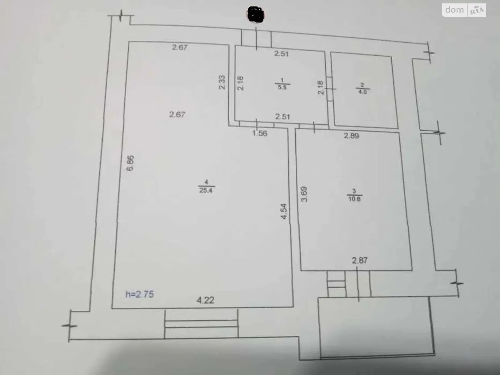 Продається 1-кімнатна квартира 49.5 кв. м у Полтаві, вул. Володимира Козака