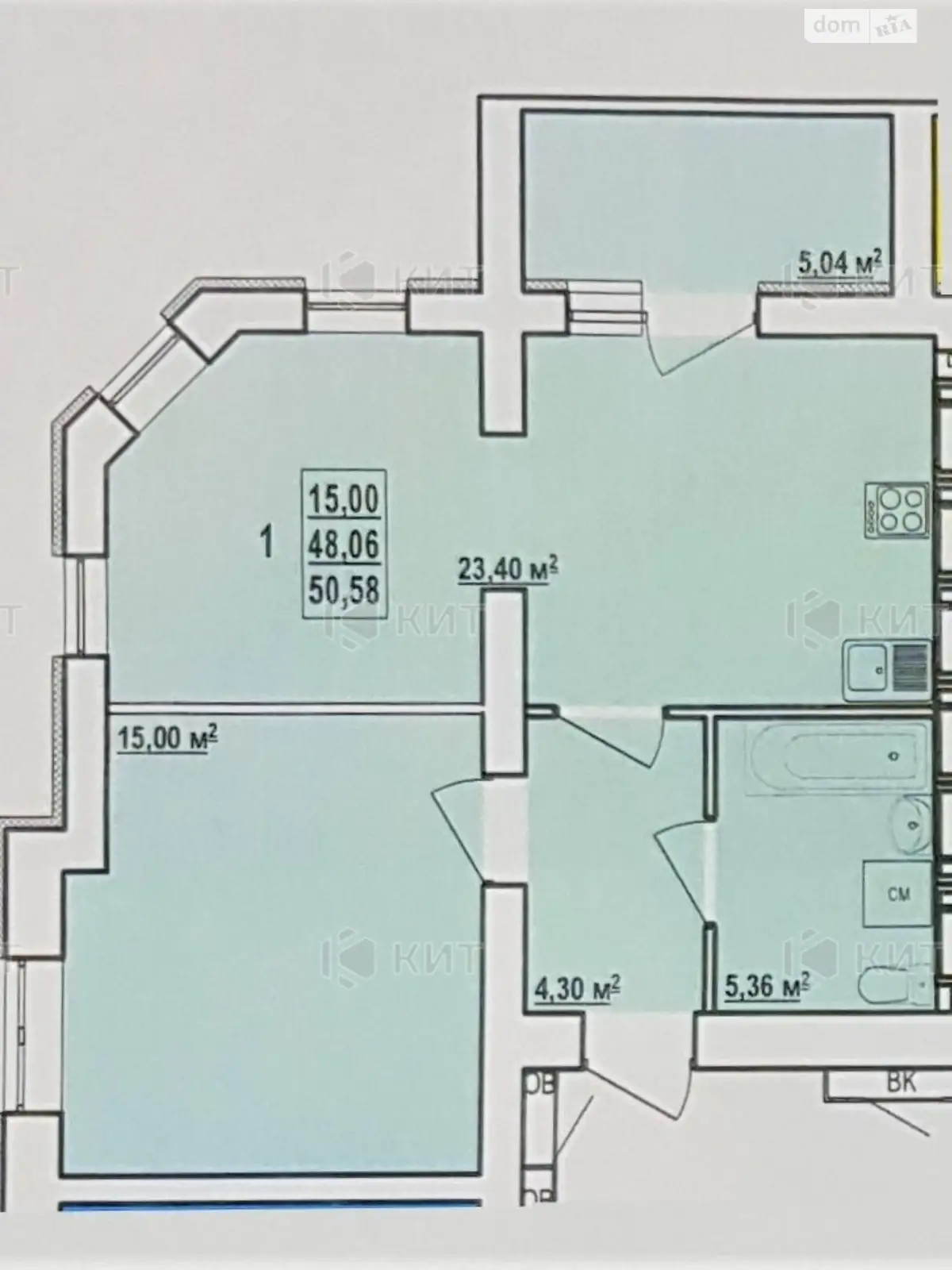 Продается 2-комнатная квартира 51 кв. м в Харькове, ул. Заливная, 14