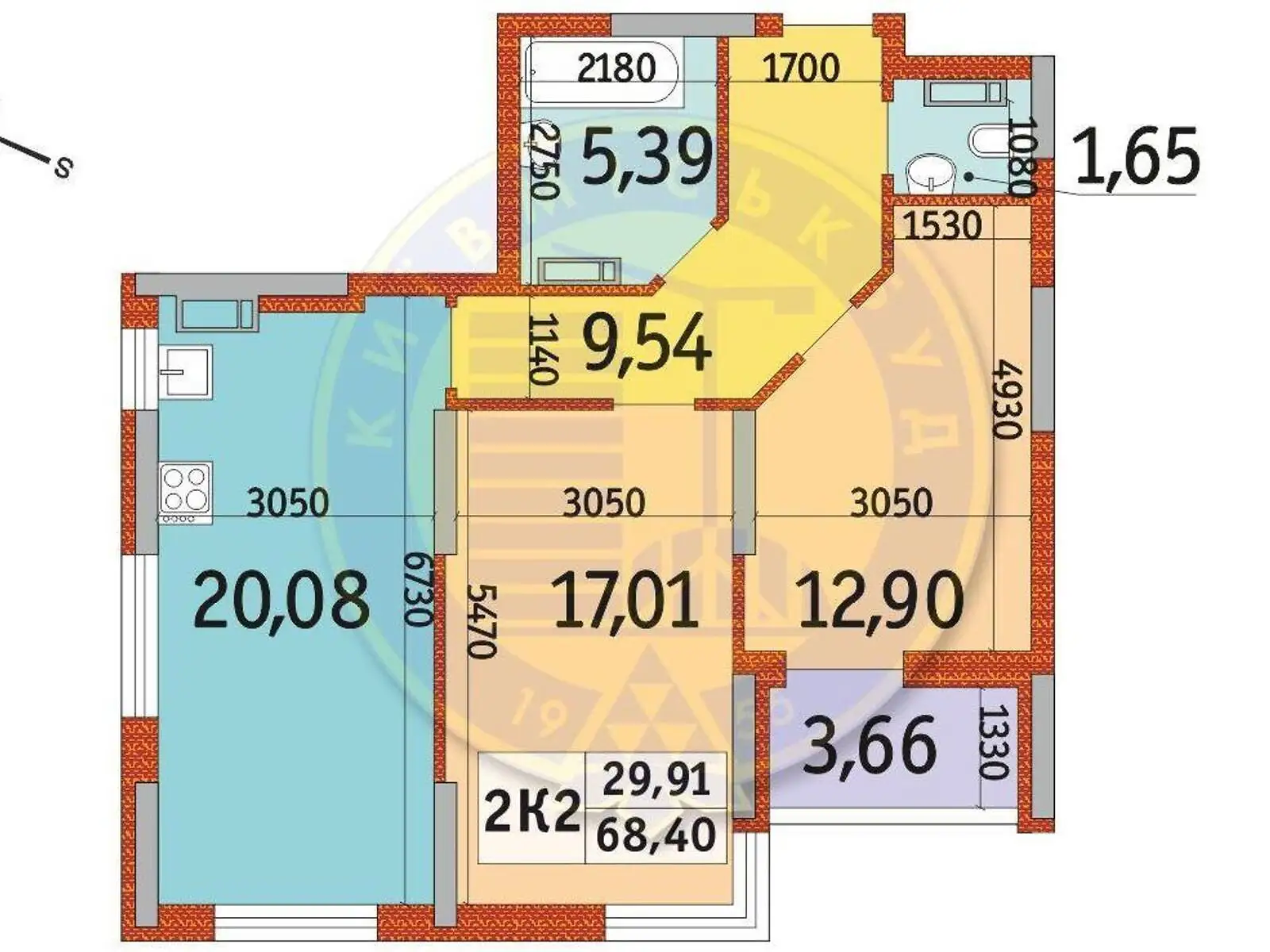 Продается 2-комнатная квартира 66 кв. м в Киеве, просп. Отрадный, 93/2