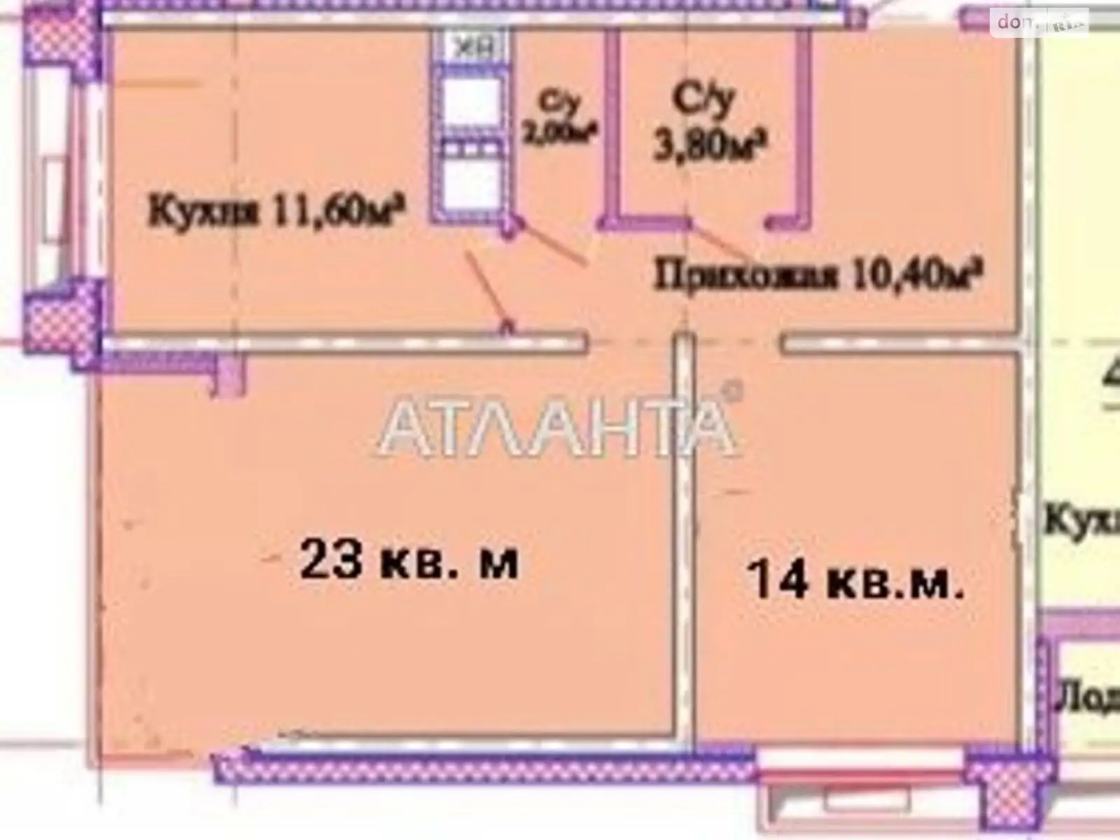 Продається 2-кімнатна квартира 64 кв. м у Одесі, вул. Толбухіна, 135А