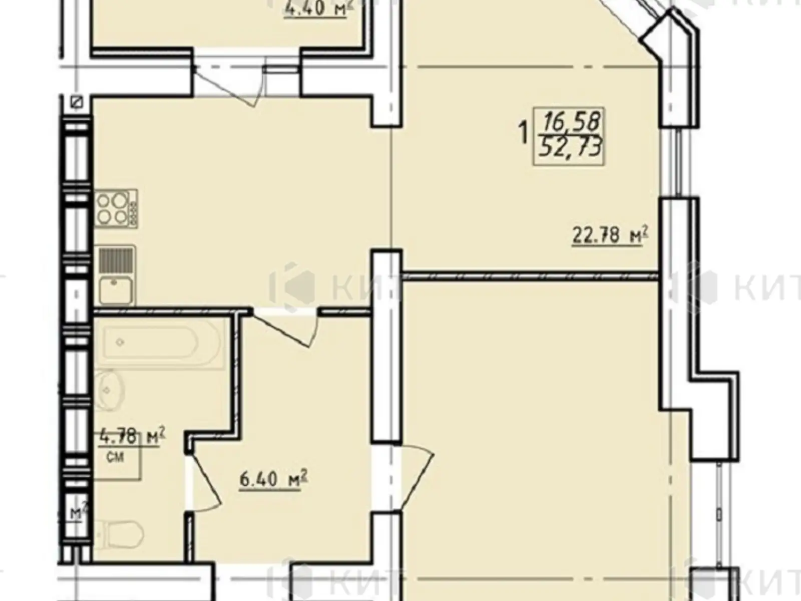 Продается 1-комнатная квартира 53 кв. м в Харькове, ул. Заливная, 12 - фото 1