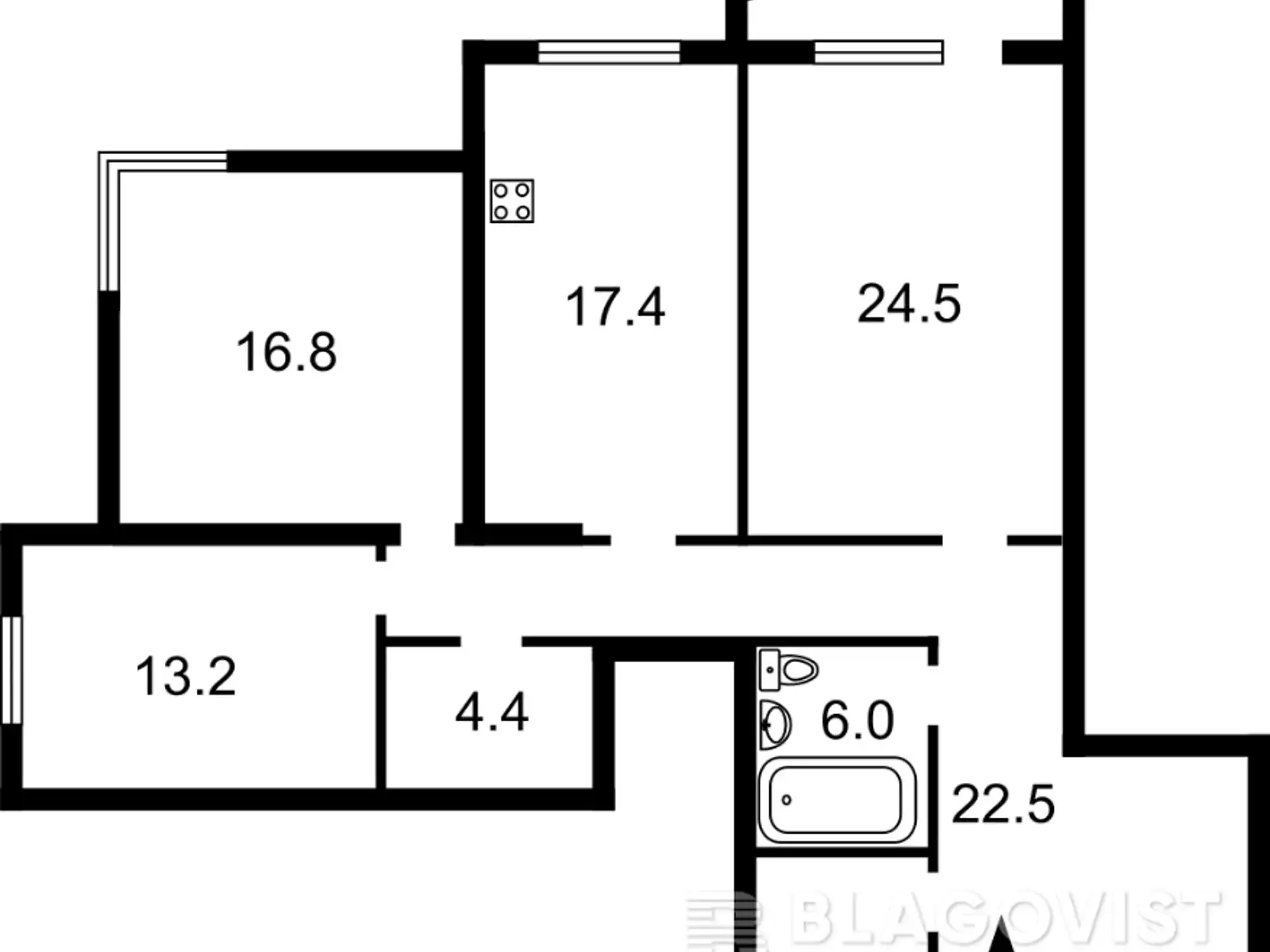 Продается 3-комнатная квартира 110 кв. м в Киеве, ул. Панаса Мирного, 28А