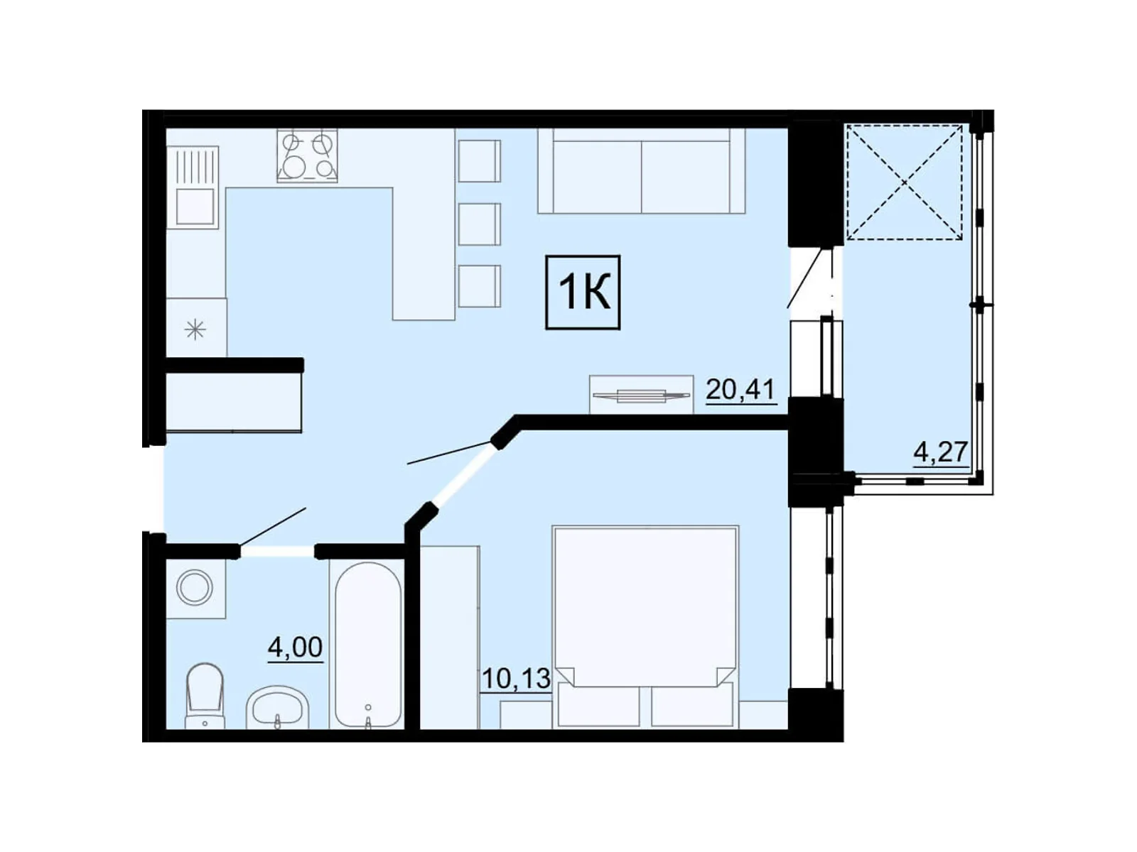 Продается 1-комнатная квартира 38.24 кв. м в Одессе, ул. Профсоюзная, 9А