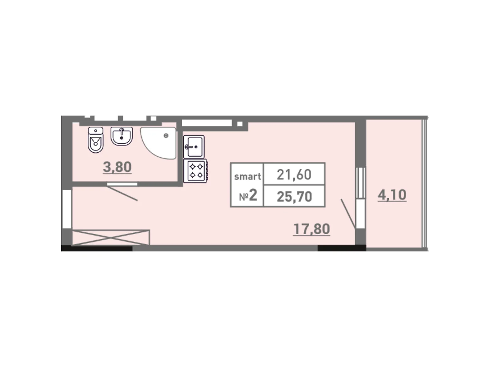 Продается 1-комнатная квартира 25.7 кв. м в Одессе, ул. Пишоновская, 22