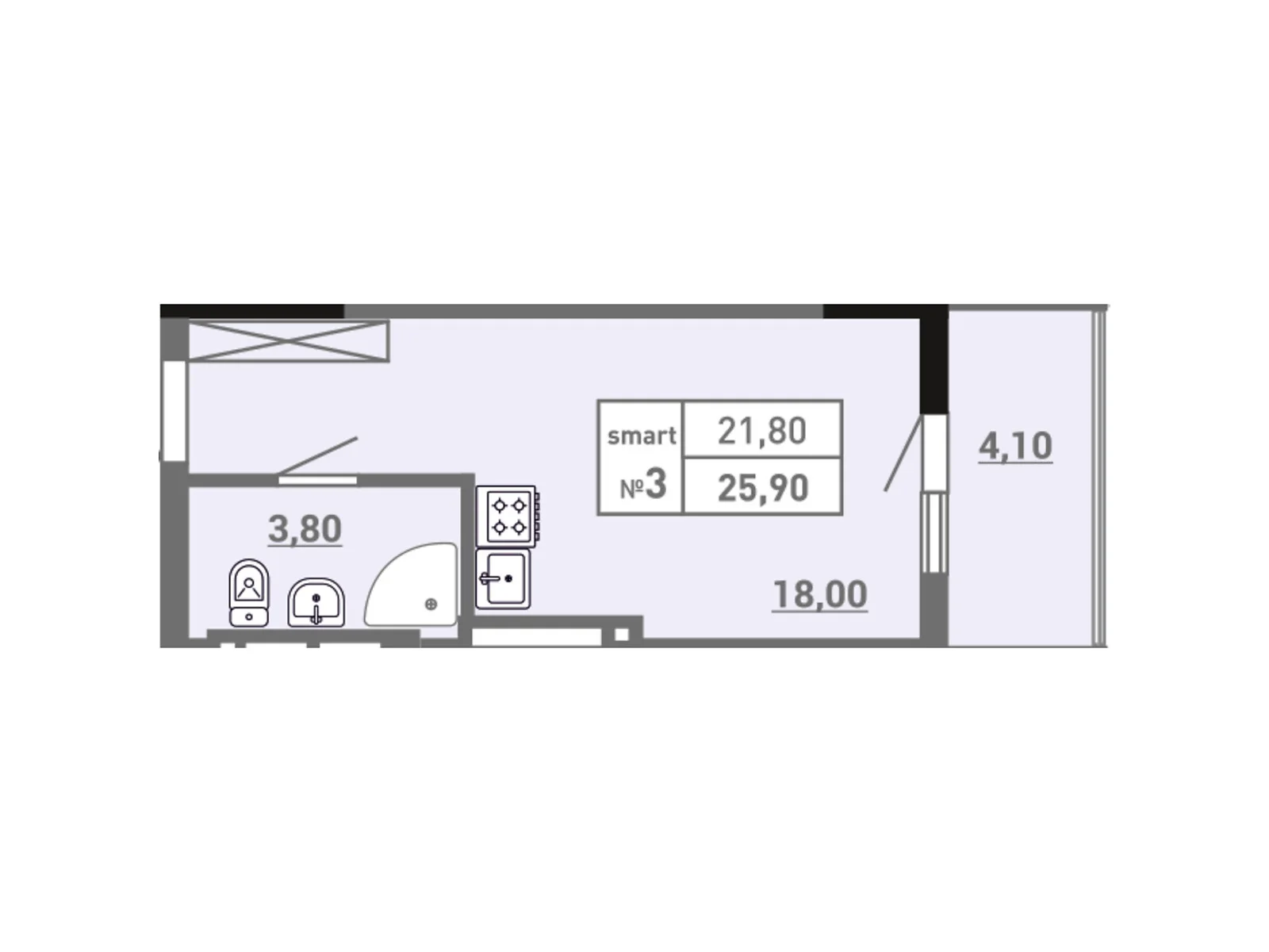 Продается 1-комнатная квартира 25.9 кв. м в Одессе - фото 1