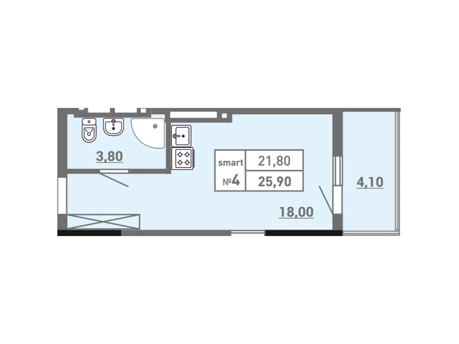 Продается 1-комнатная квартира 25.9 кв. м в Одессе, ул. Пишоновская, 22