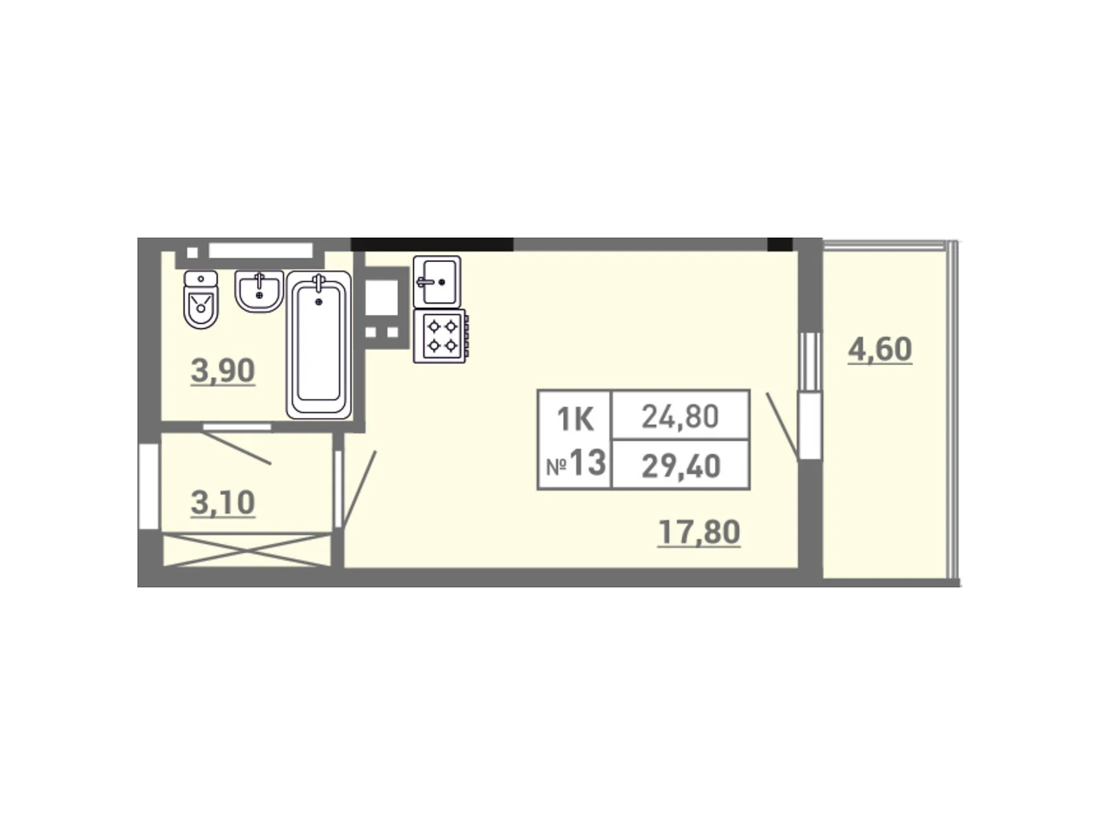 Продается 1-комнатная квартира 29.4 кв. м в Одессе, ул. Пишоновская, 22