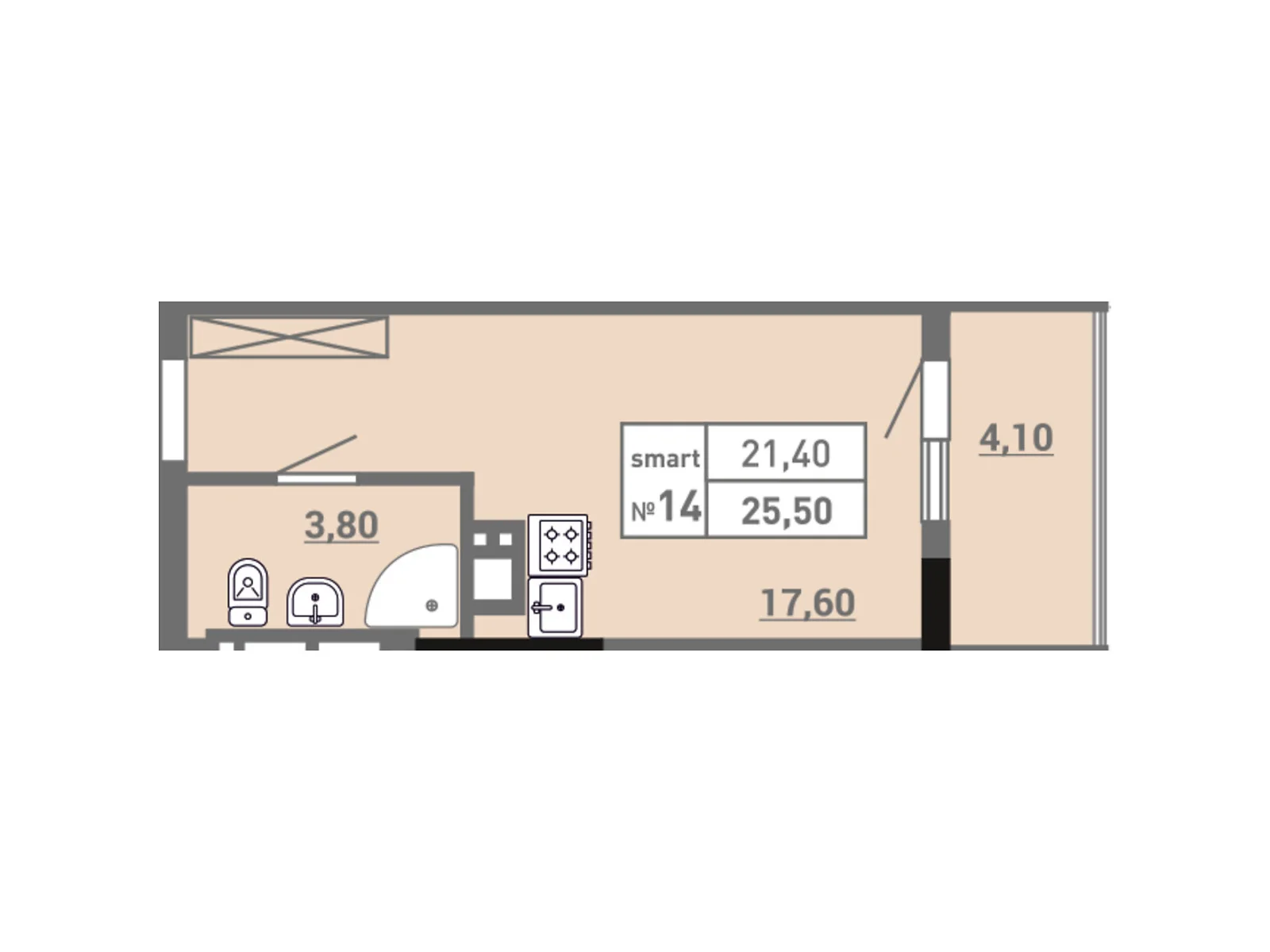 Продается 1-комнатная квартира 25.5 кв. м в Одессе, ул. Пишоновская, 22