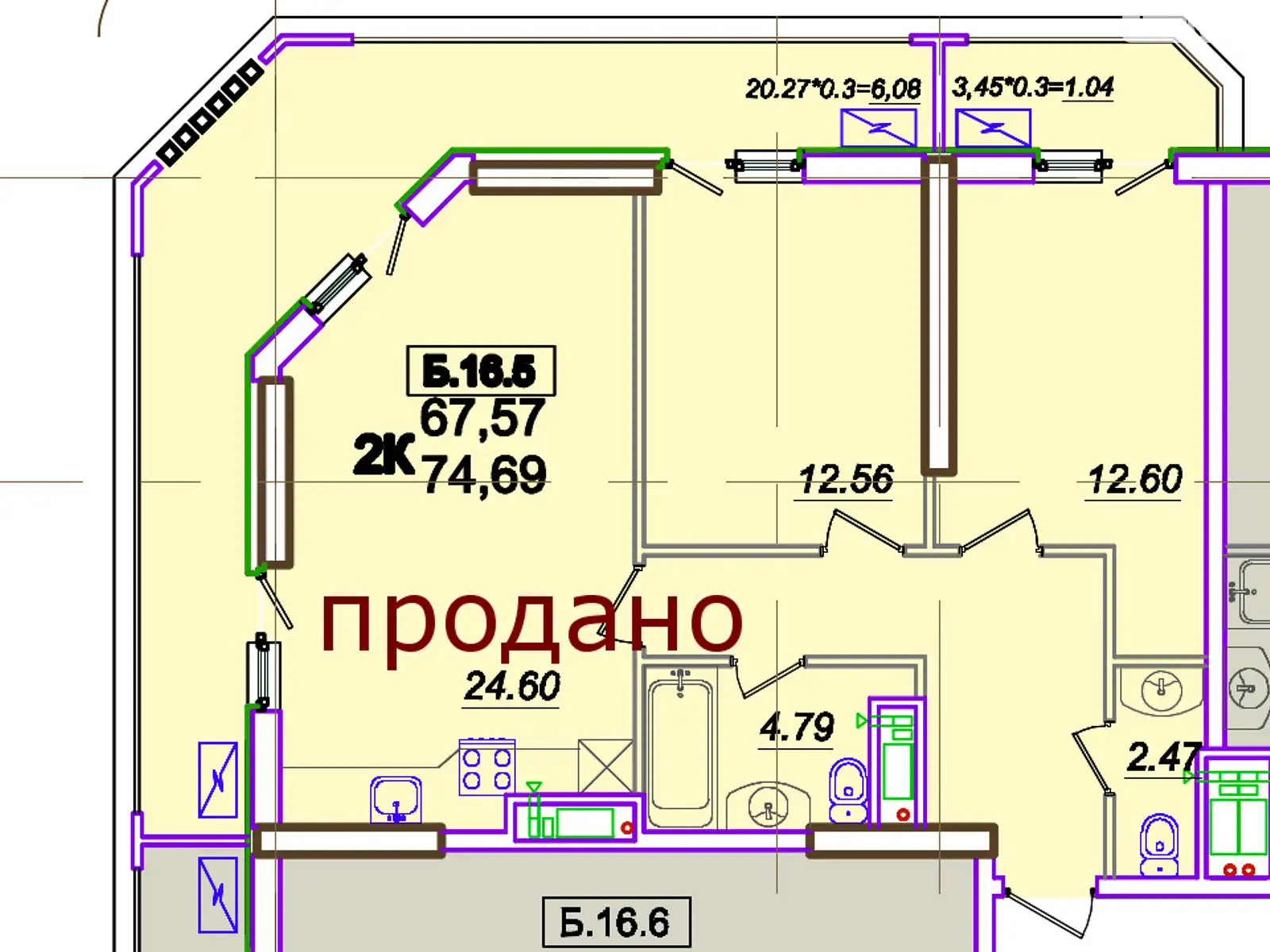 Продается 3-комнатная квартира 76 кв. м в Одессе, ул. Генуэзская, 1