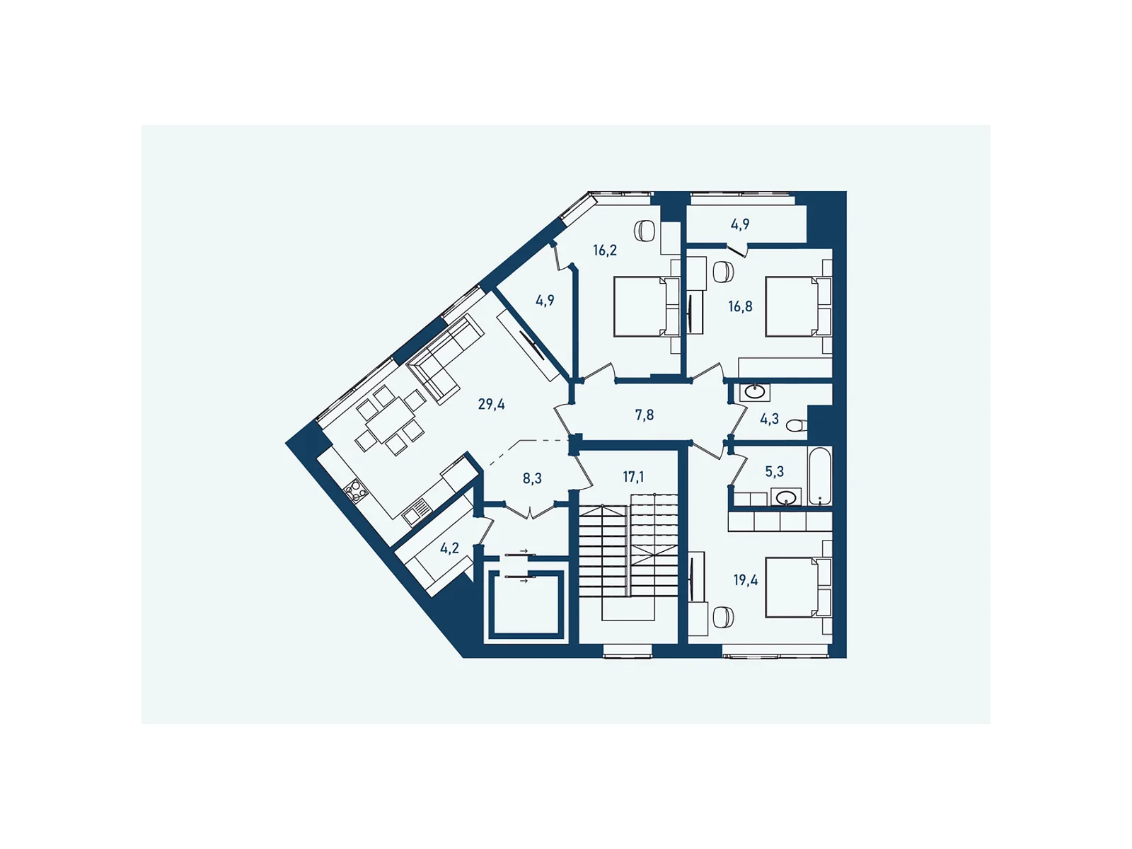 Продается 4-комнатная квартира 122 кв. м в Черновцах, ул. Героев Майдана