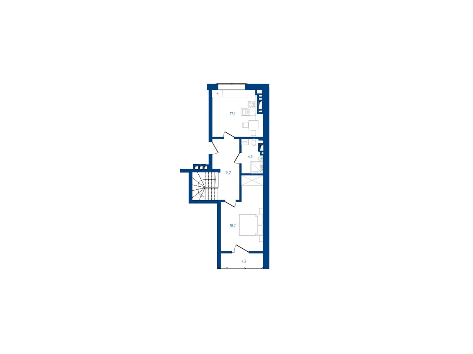 Продается 1-комнатная квартира 54.72 кв. м в Черновцах, цена: 49248 $