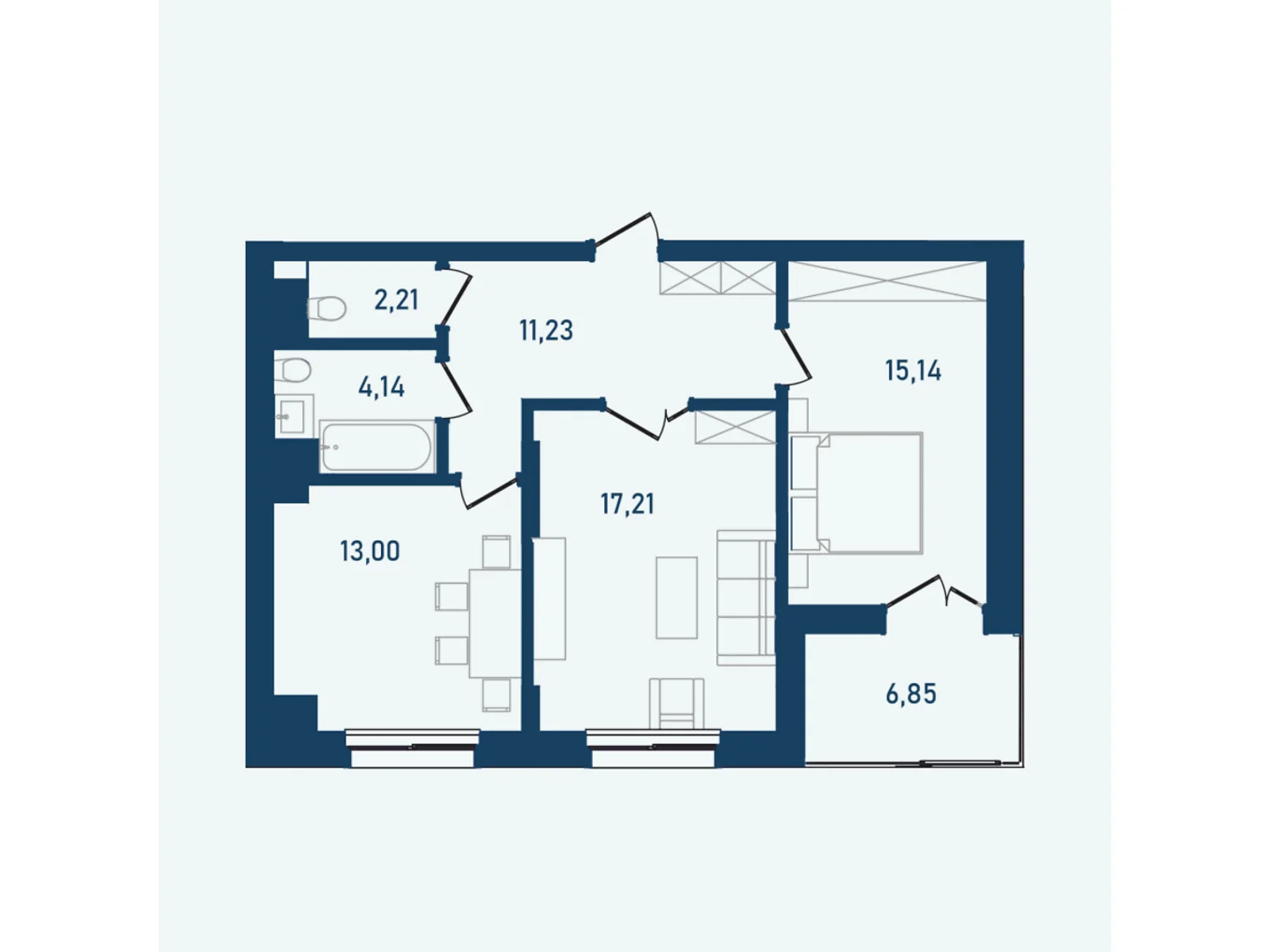 Продается 2-комнатная квартира 69.78 кв. м в Черновцах, ул. Героев Майдана