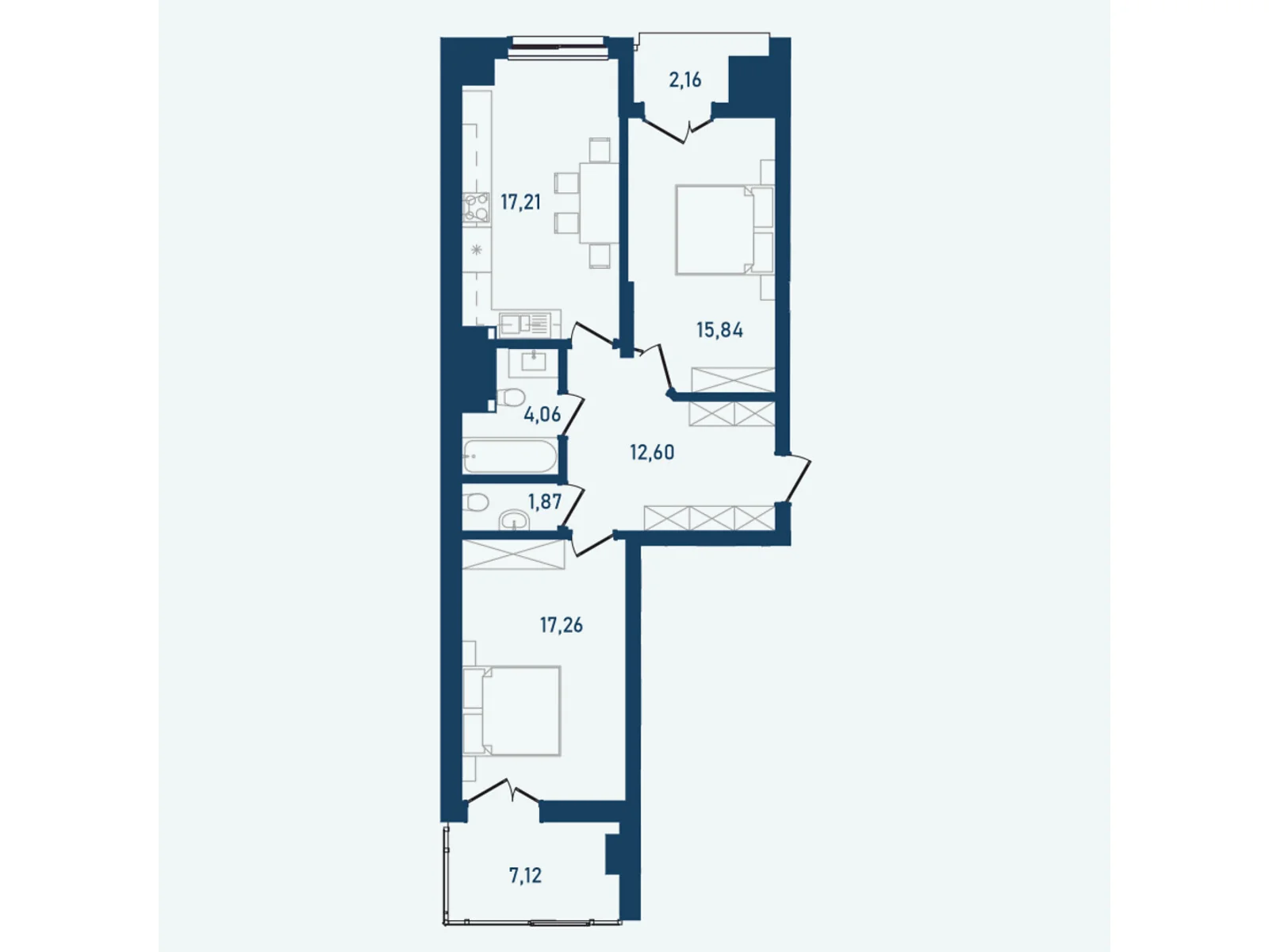 Продается 2-комнатная квартира 78.12 кв. м в Черновцах, цена: 78120 $