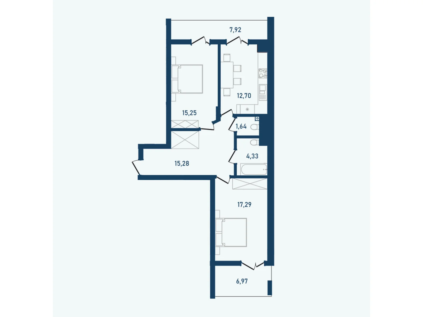 Продается 2-комнатная квартира 81.38 кв. м в Черновцах, ул. Героев Майдана