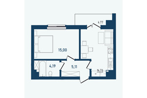 Продается 1-комнатная квартира 43.8 кв. м в Черновцах, цена: 43800 $