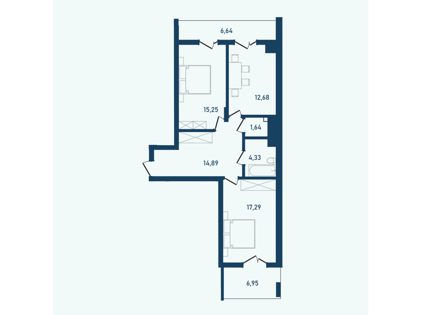 Продается 2-комнатная квартира 79.67 кв. м в Черновцах, цена: 79670 $