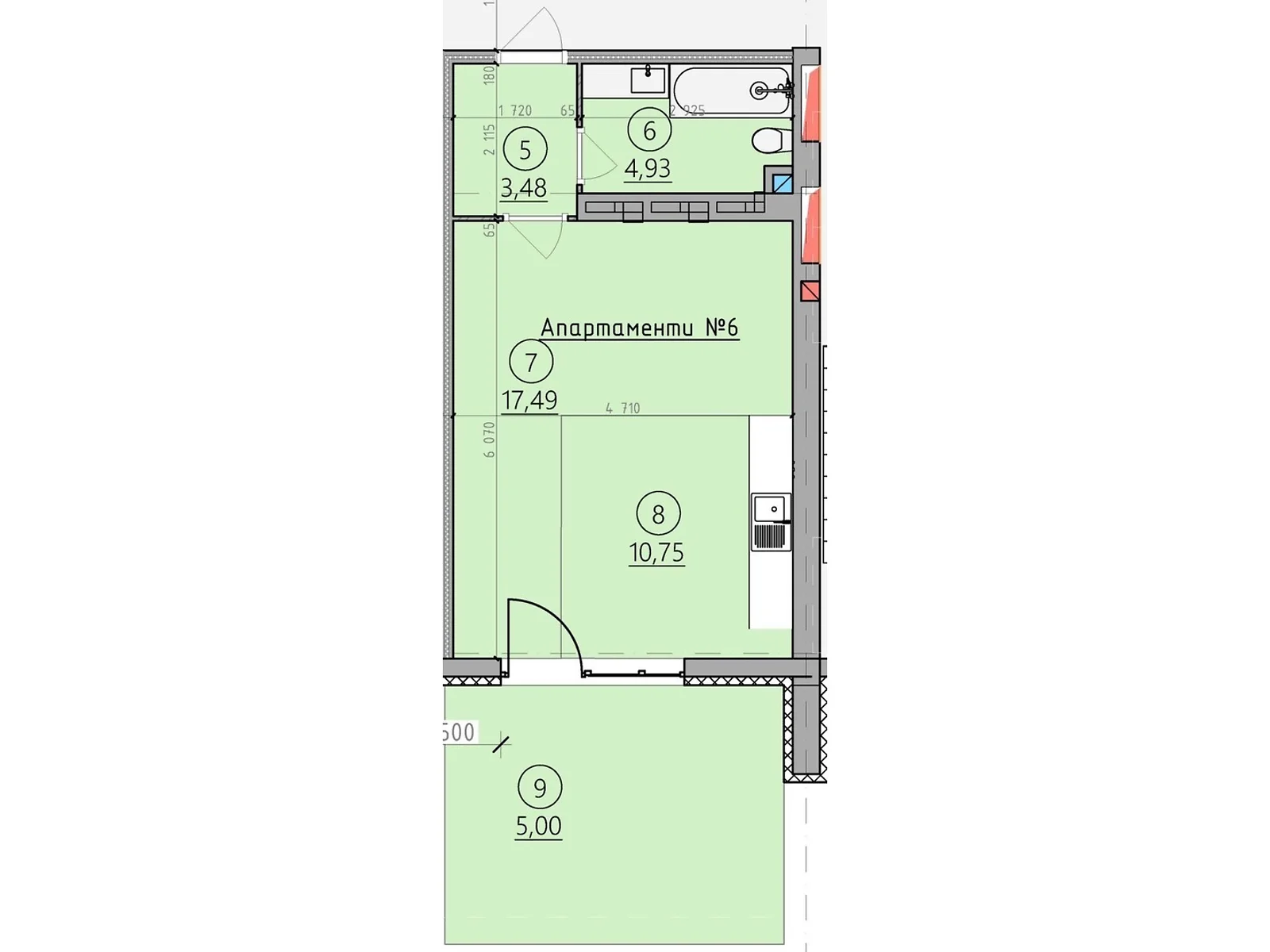 Продается 1-комнатная квартира 36.3 кв. м в Сатанове, ул. Курортная - фото 1