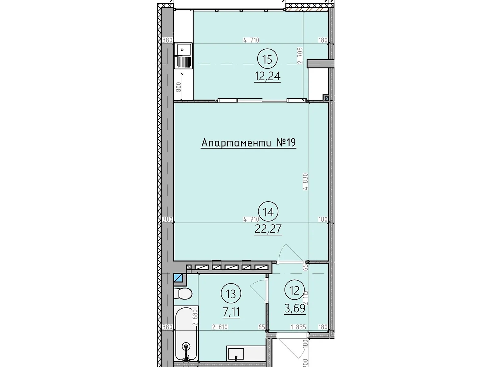 Продается 1-комнатная квартира 45.1 кв. м в Сатанове, цена: 40590 $ - фото 1