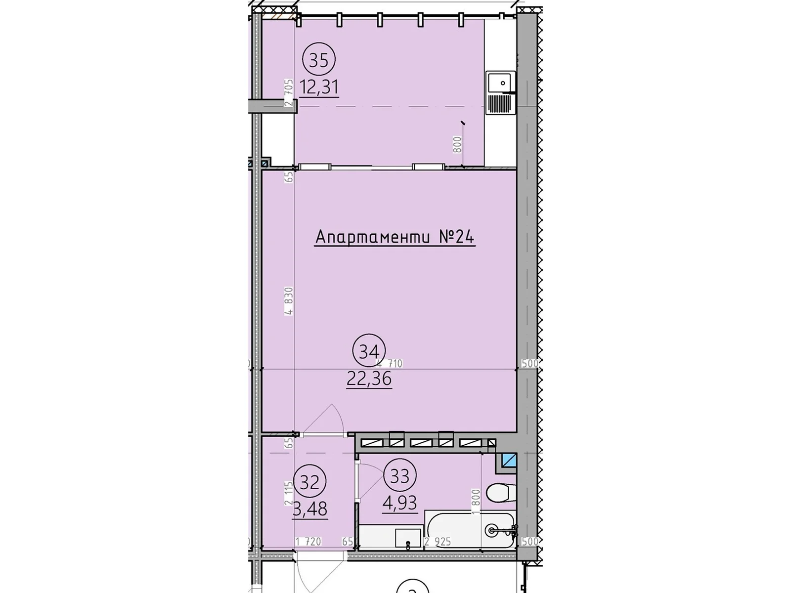 Продається 1-кімнатна квартира 43.3 кв. м у Сатанові, цена: 38970 $