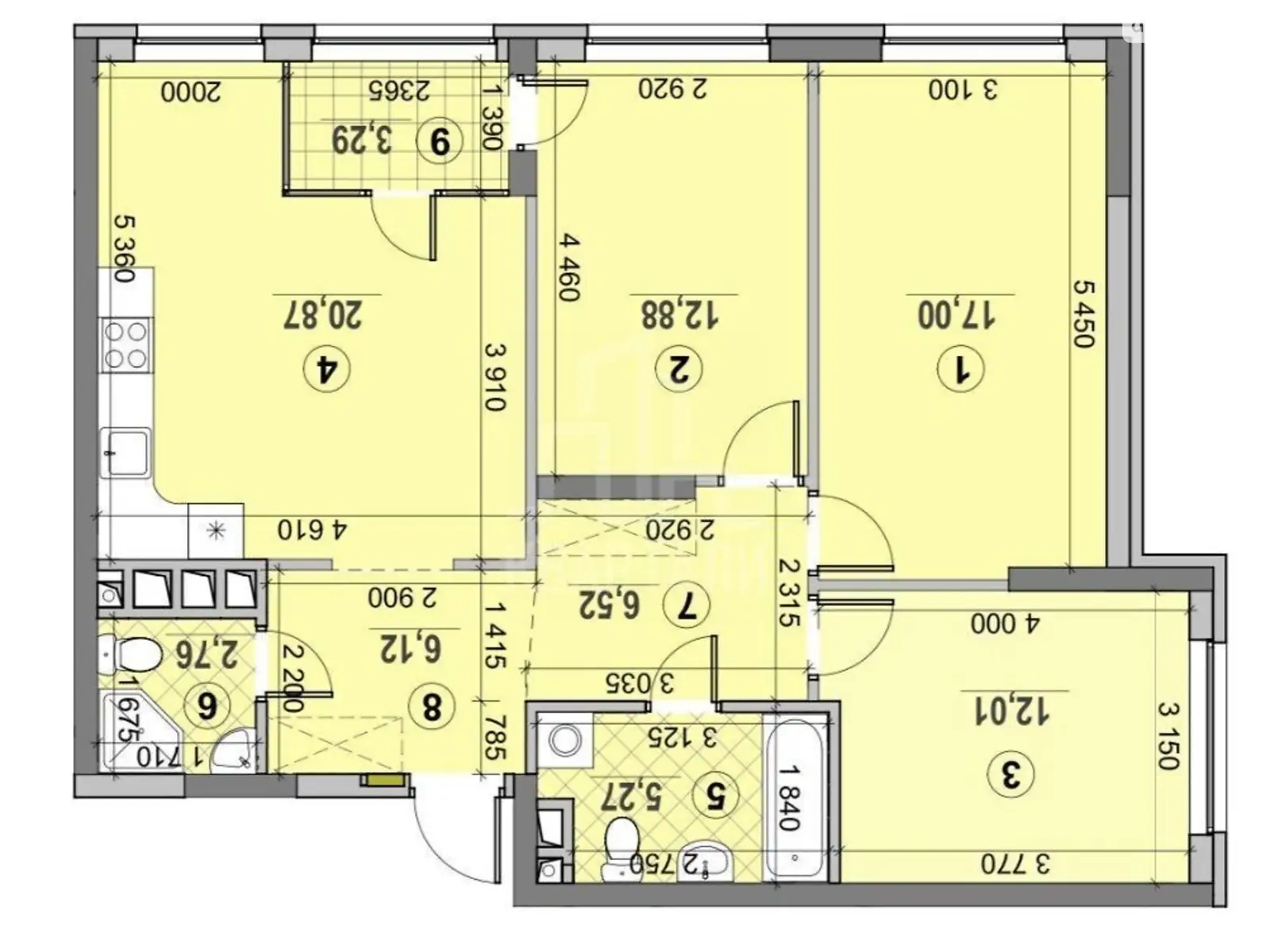 Продается 3-комнатная квартира 88.1 кв. м в Киеве, ул. Евгения Сверстюка, 6Г