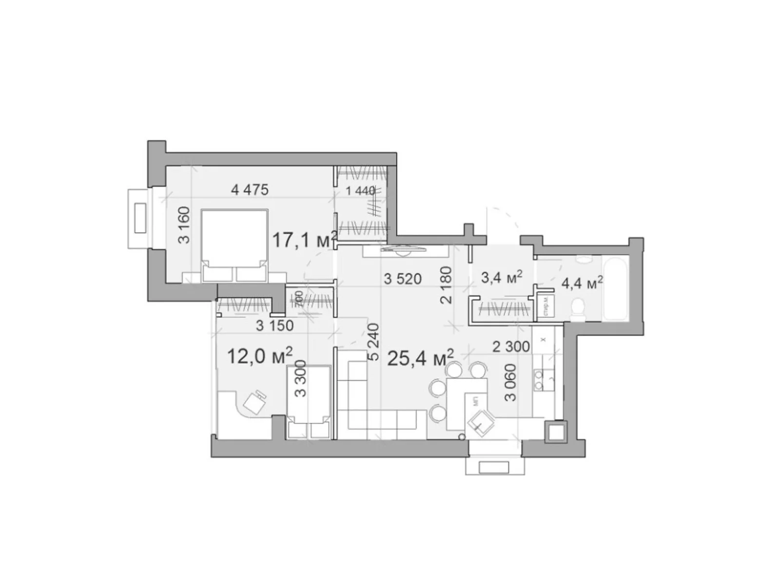 Продається 2-кімнатна квартира 61.2 кв. м у Дніпрі, вул. Призаводська, 24