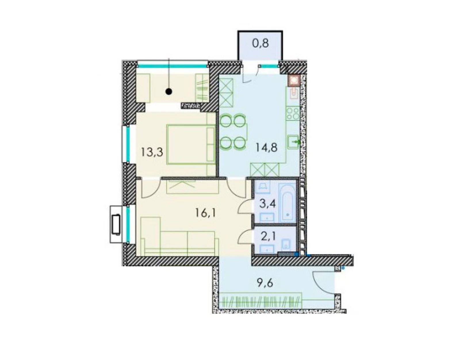 Продается 2-комнатная квартира 60.6 кв. м в Днепре, ул. Призаводская, 24