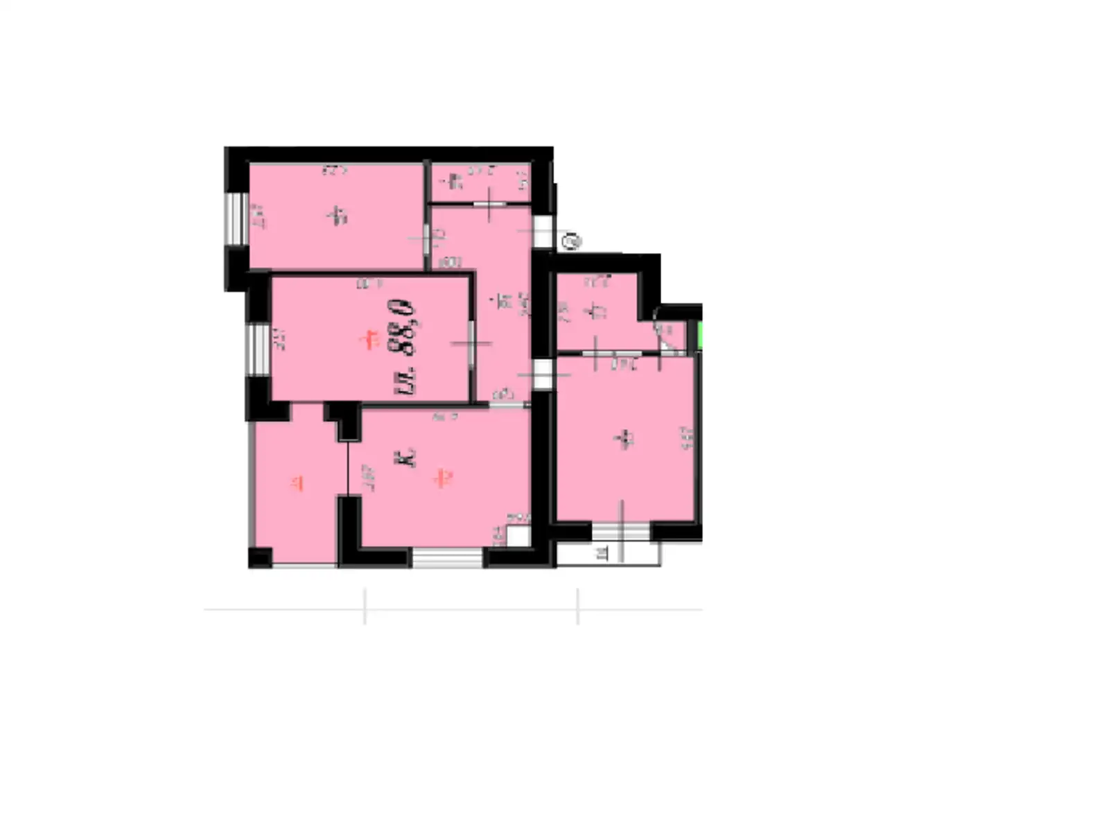 Продается 3-комнатная квартира 88 кв. м в Ивано-Франковске, ул. Млынарская