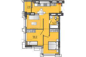 Продается 2-комнатная квартира 56.4 кв. м в Днепре, Гагарина проспект
