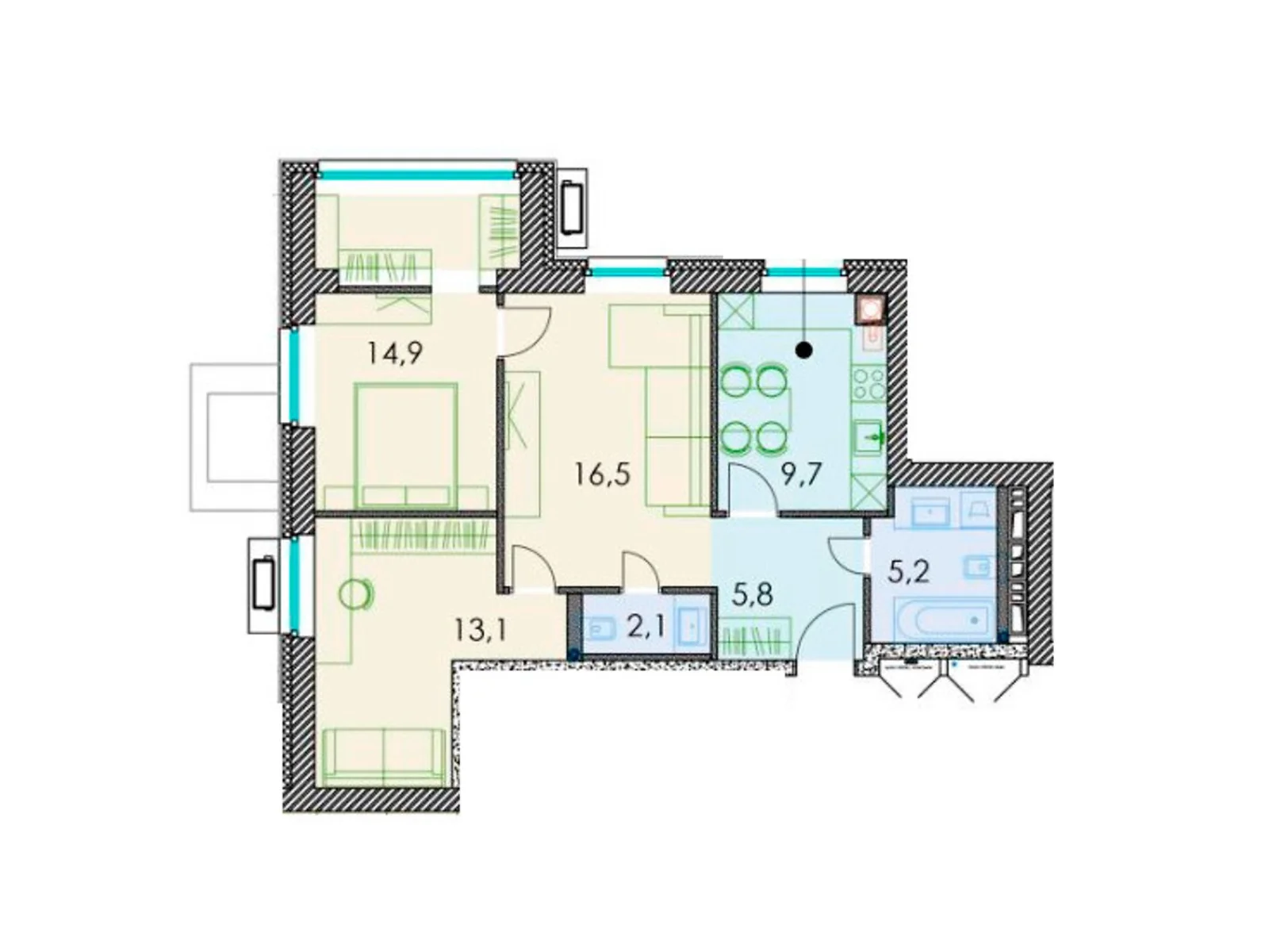 Продается 3-комнатная квартира 70.5 кв. м в Днепре, ул. Призаводская, 24