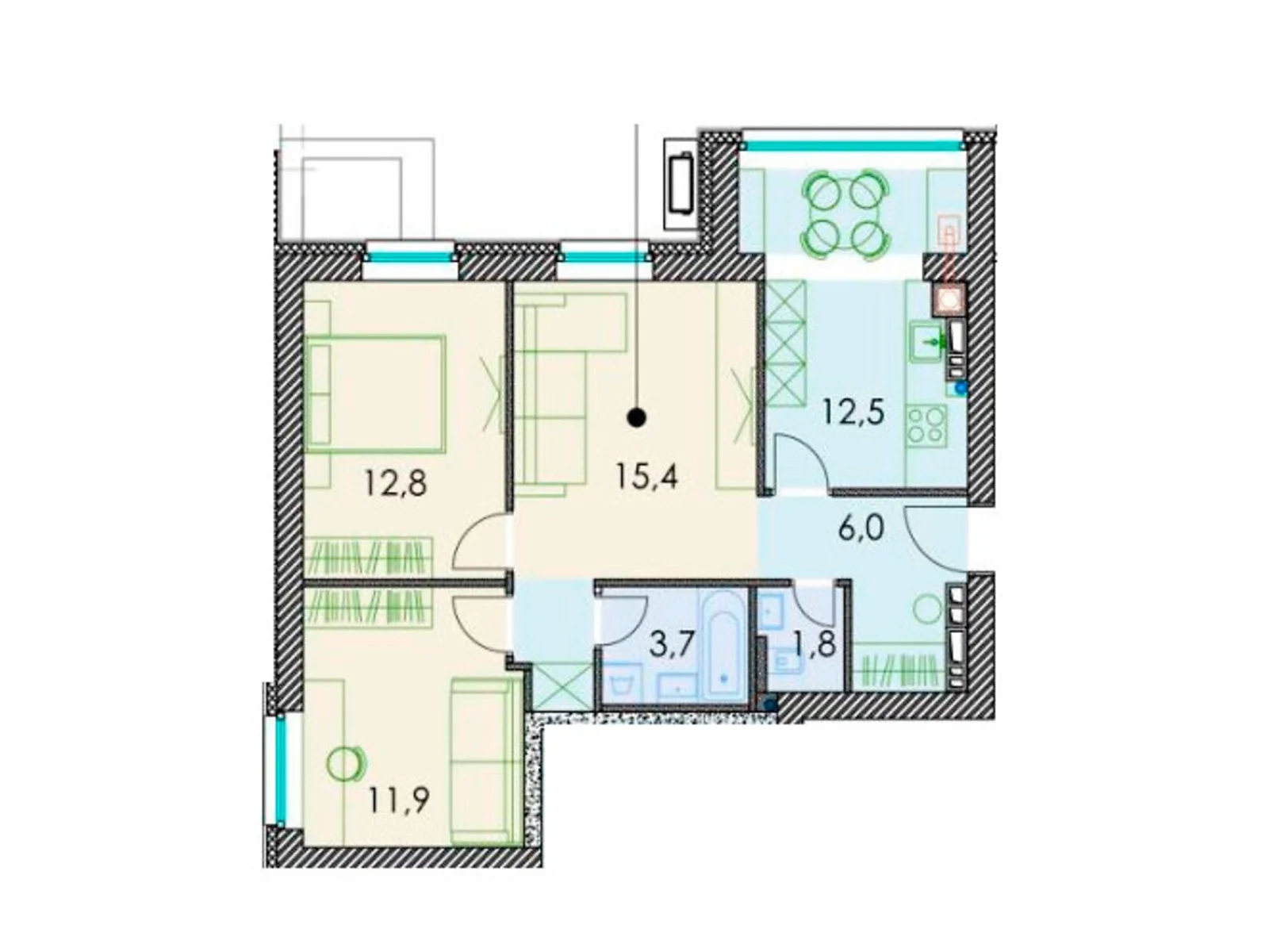 Продается 3-комнатная квартира 68.6 кв. м в Днепре, ул. Призаводская, 24