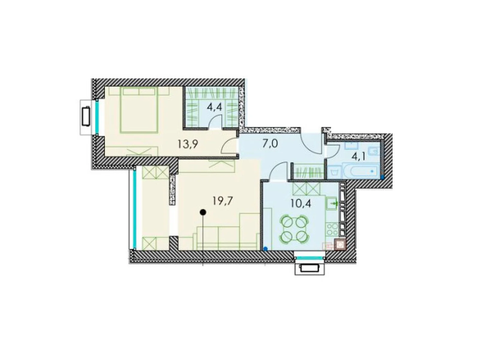 Продается 2-комнатная квартира 61.2 кв. м в Днепре, ул. Призаводская, 24