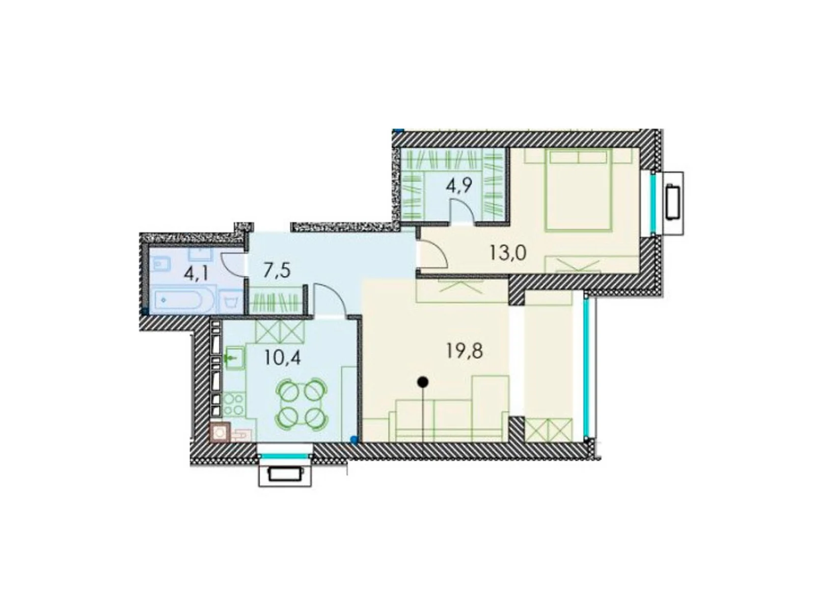 Продается 2-комнатная квартира 61.3 кв. м в Днепре, ул. Призаводская, 24