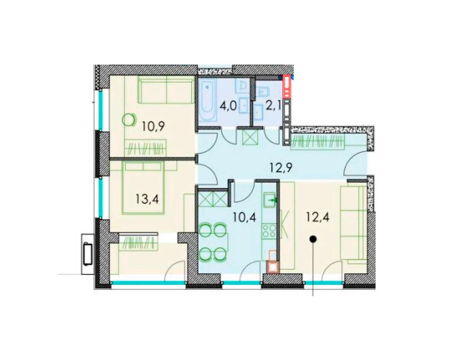 Продается 3-комнатная квартира 68.3 кв. м в Днепре, ул. Призаводская, 24