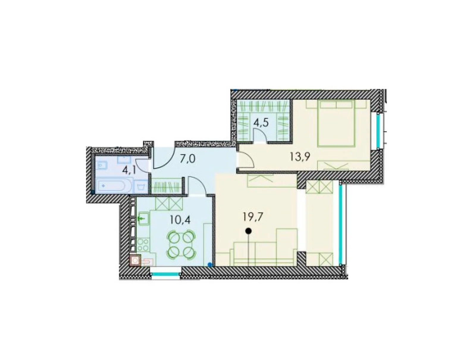 Продается 2-комнатная квартира 61.2 кв. м в Днепре, ул. Призаводская, 24