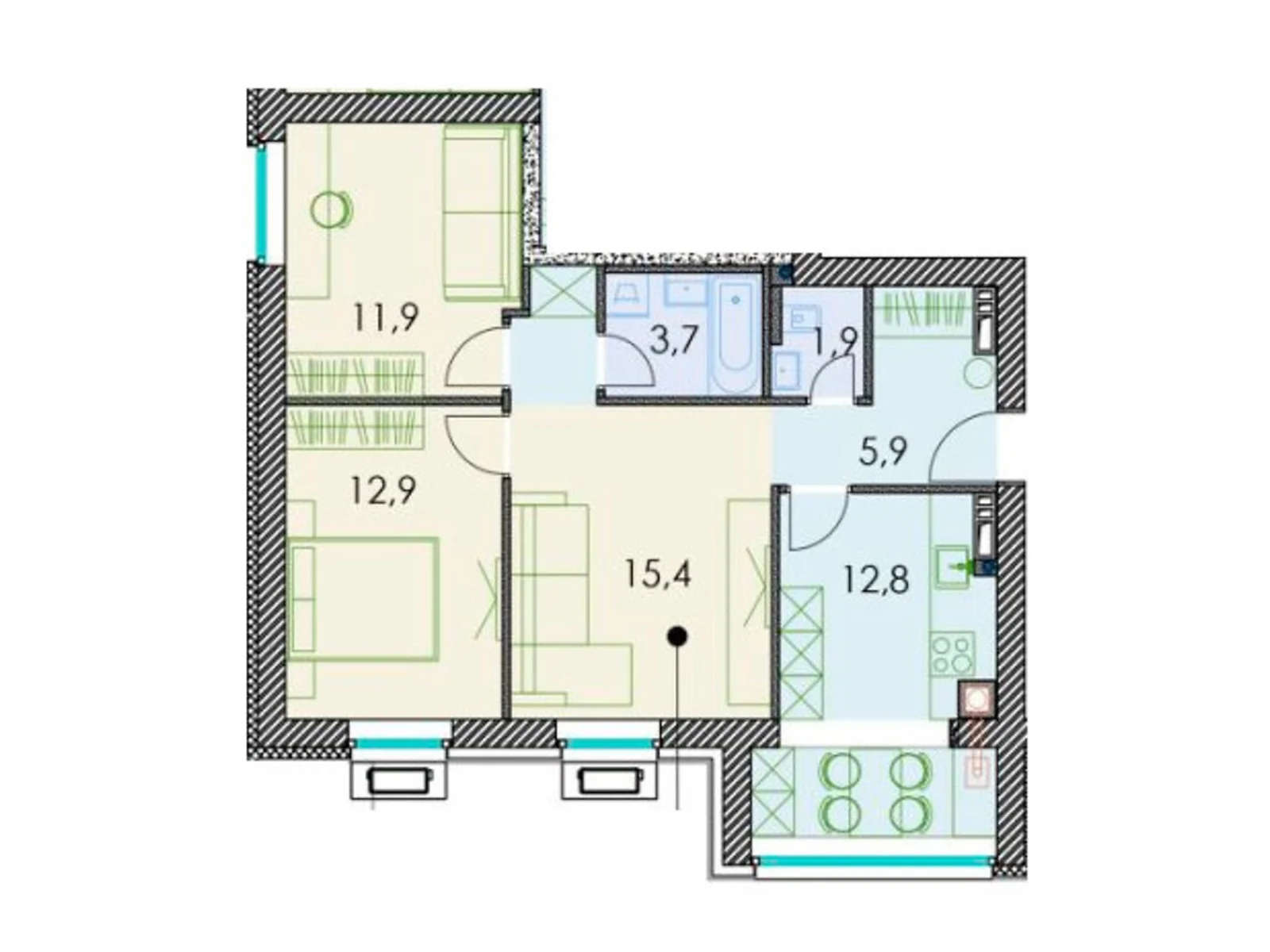 Продается 3-комнатная квартира 68.8 кв. м в Днепре, ул. Призаводская, 24