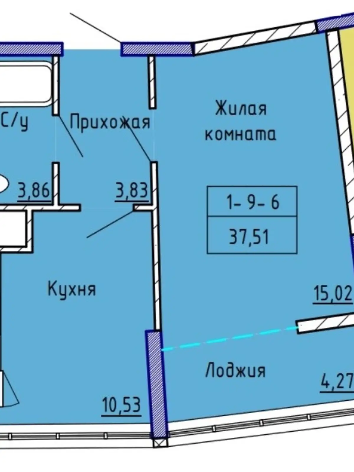 Продається 1-кімнатна квартира 37 кв. м у Одесі, вул. Каманіна, 16 - фото 1