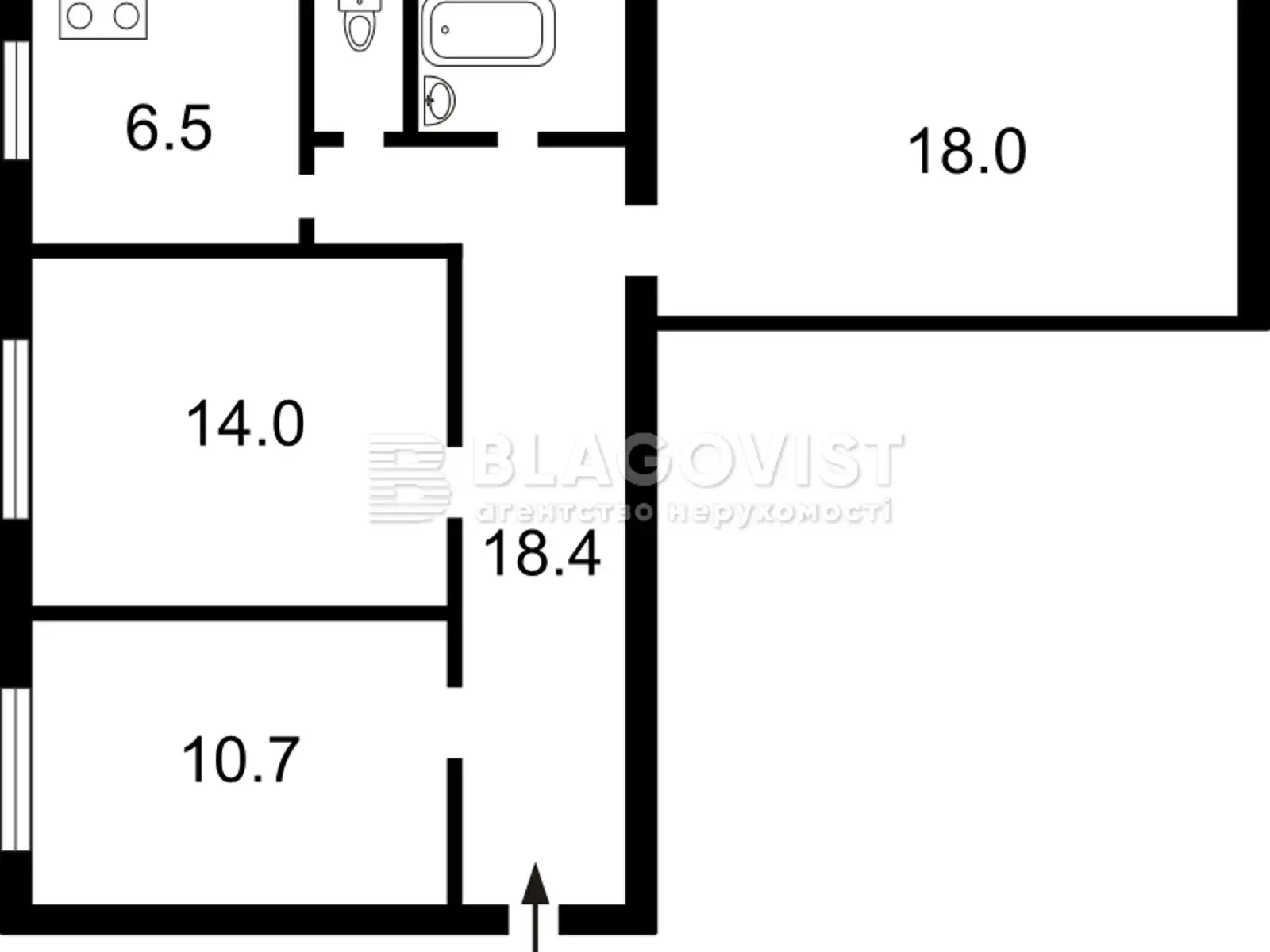 Продается 3-комнатная квартира 66.2 кв. м в Киеве, бул. Николая Михновского(Дружбы Народов), 18/7