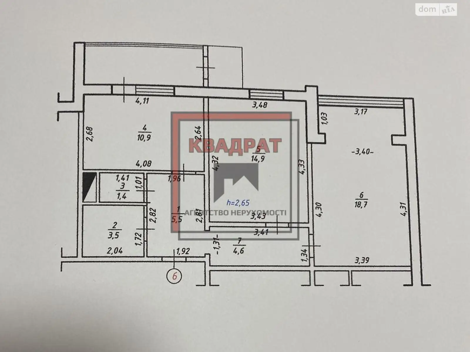 Продается 2-комнатная квартира 65 кв. м в Полтаве, ул. Петровского