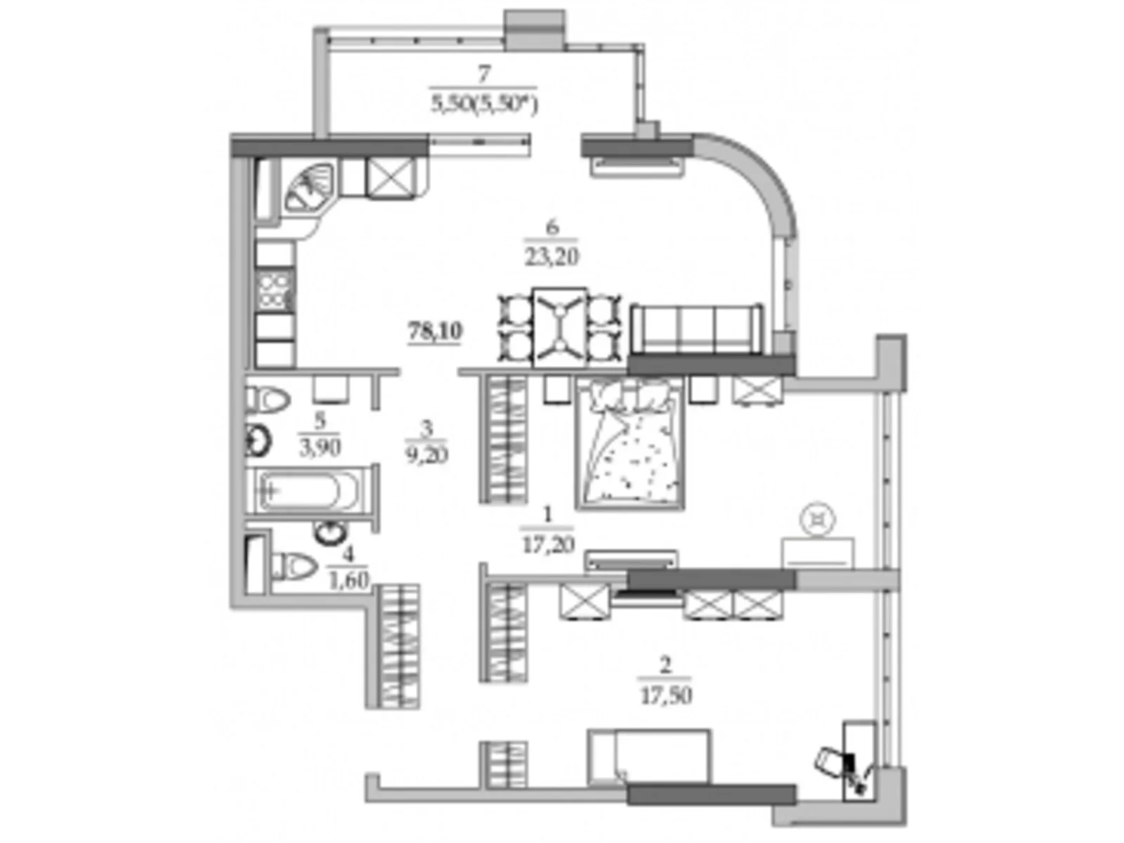 Продается 3-комнатная квартира 78.1 кв. м в Лиманке, ул. Спортивная - фото 1